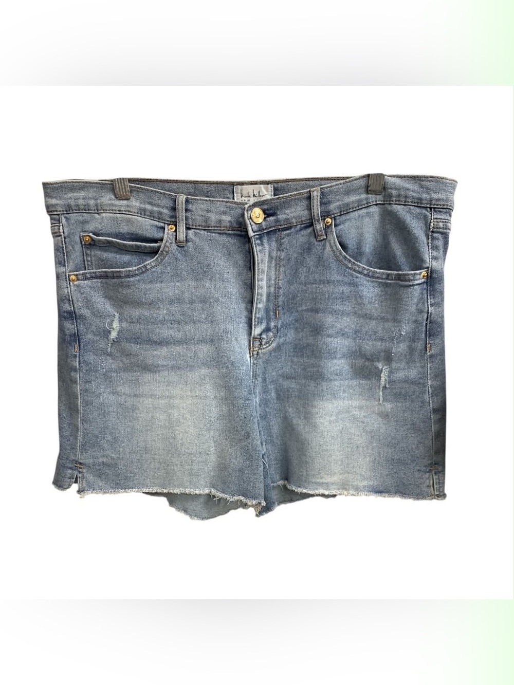 Nicole Miller Light Blue Distressed Denim Cutoff Shorts Size L